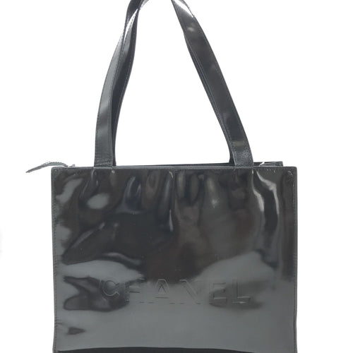 Chanel sort patent skinn totebag