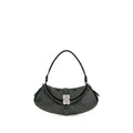 Blue Recycled Leather Shoulder Bag