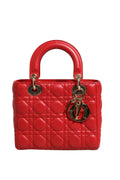 Lady Dior Handbag in Red Cannage Leather