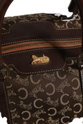 Celine Dark brown and Gold logo duffel