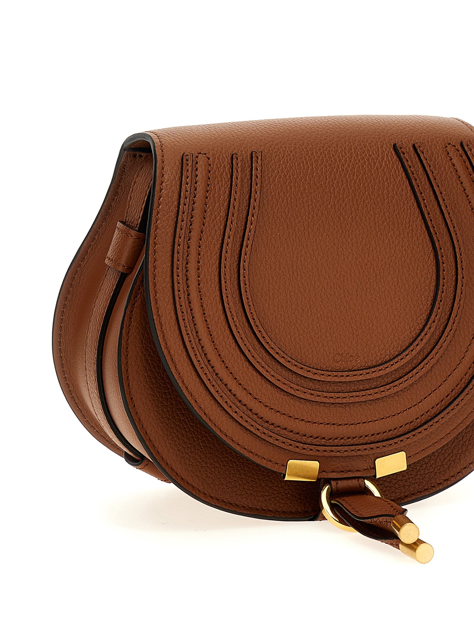 Brown Lamb Leather Crossbody Bag