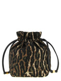 Brown Polyester Clutch Bag