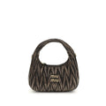 Miu Miu Wander Quilted Handbag in Brown Calf Leather