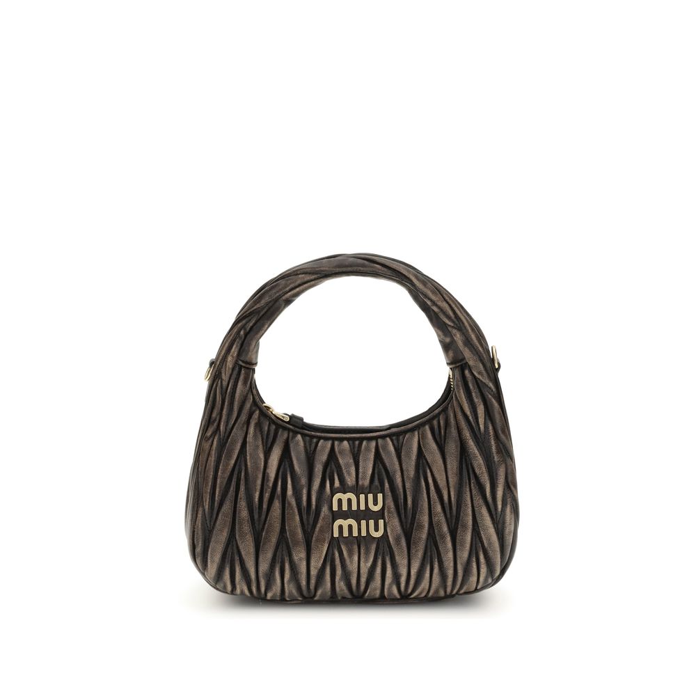 Miu Miu Wander Quilted Handbag in Brown Calf Leather