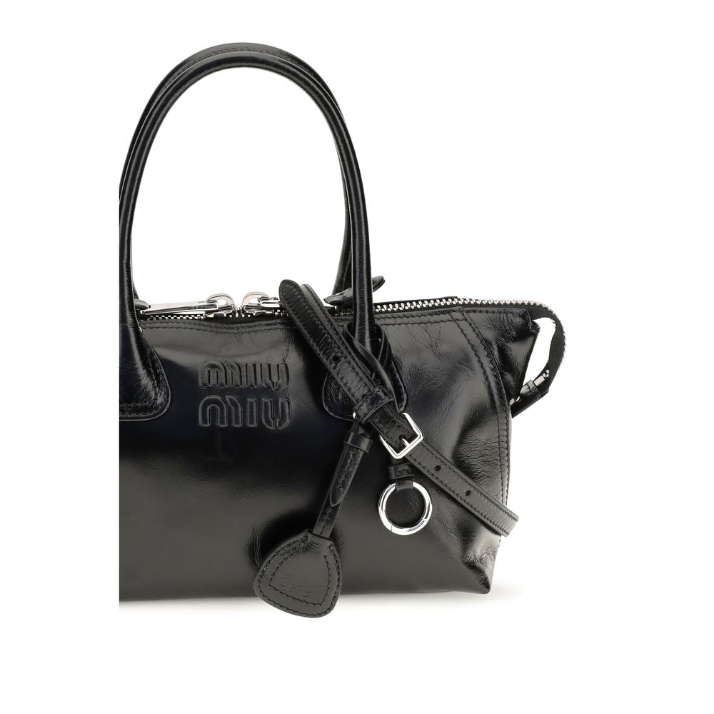 Miu Miu Top Handle Bag in Black Glossy Calf Leather – image 4