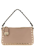 Valentino Garavani Rockstud Small Shoulder Bag in Nude Pink Calfskin