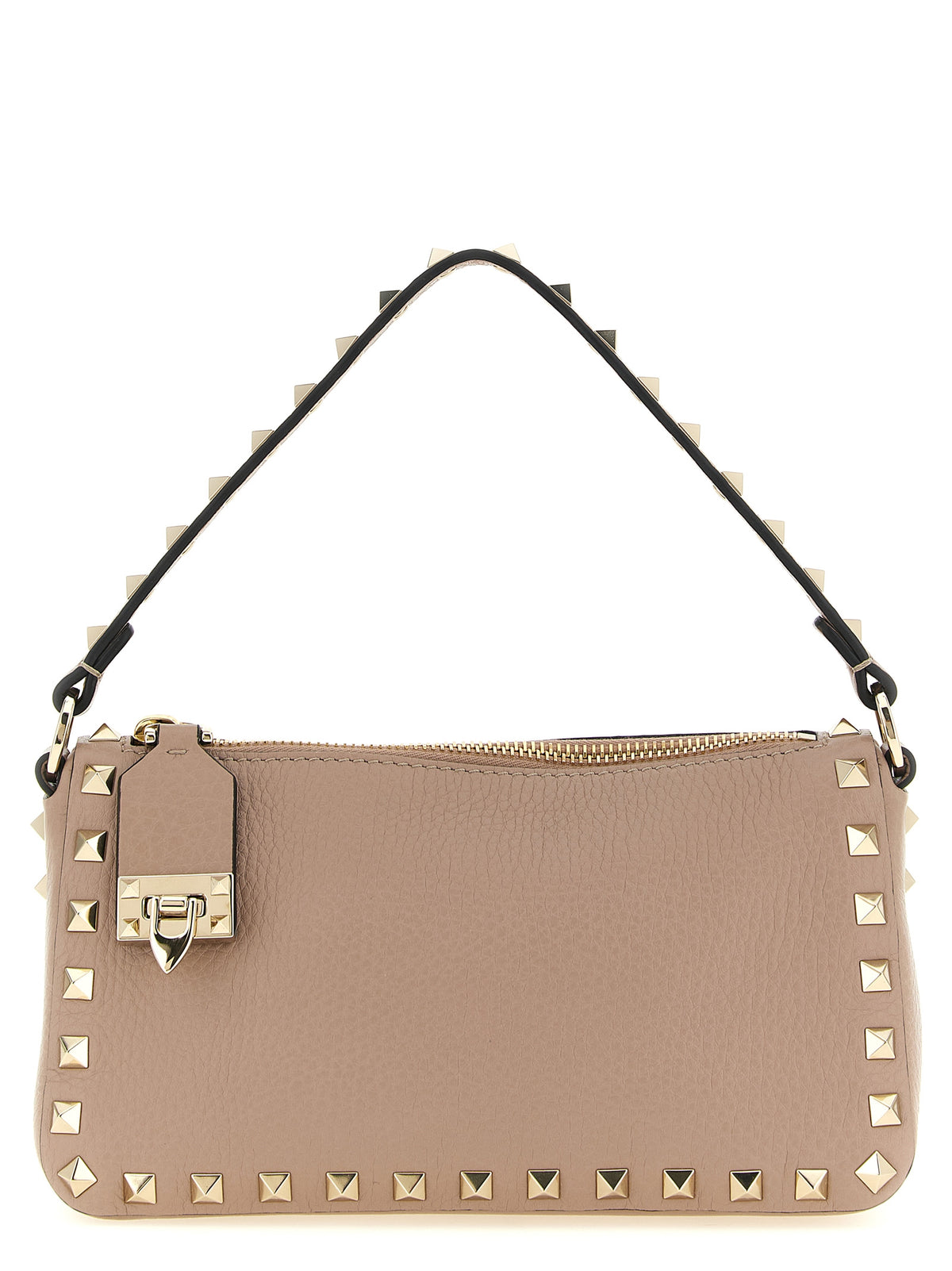 Valentino Garavani Rockstud Small Shoulder Bag in Nude Pink Calfskin