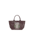 Ganni Bordeaux Recycled Cotton Shoulder Bag