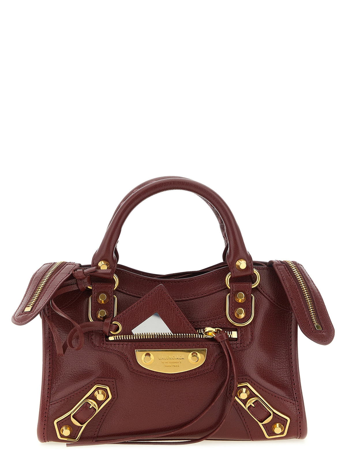Balenciaga Le City Uptown mini håndveske i bordeaux geiteskinn