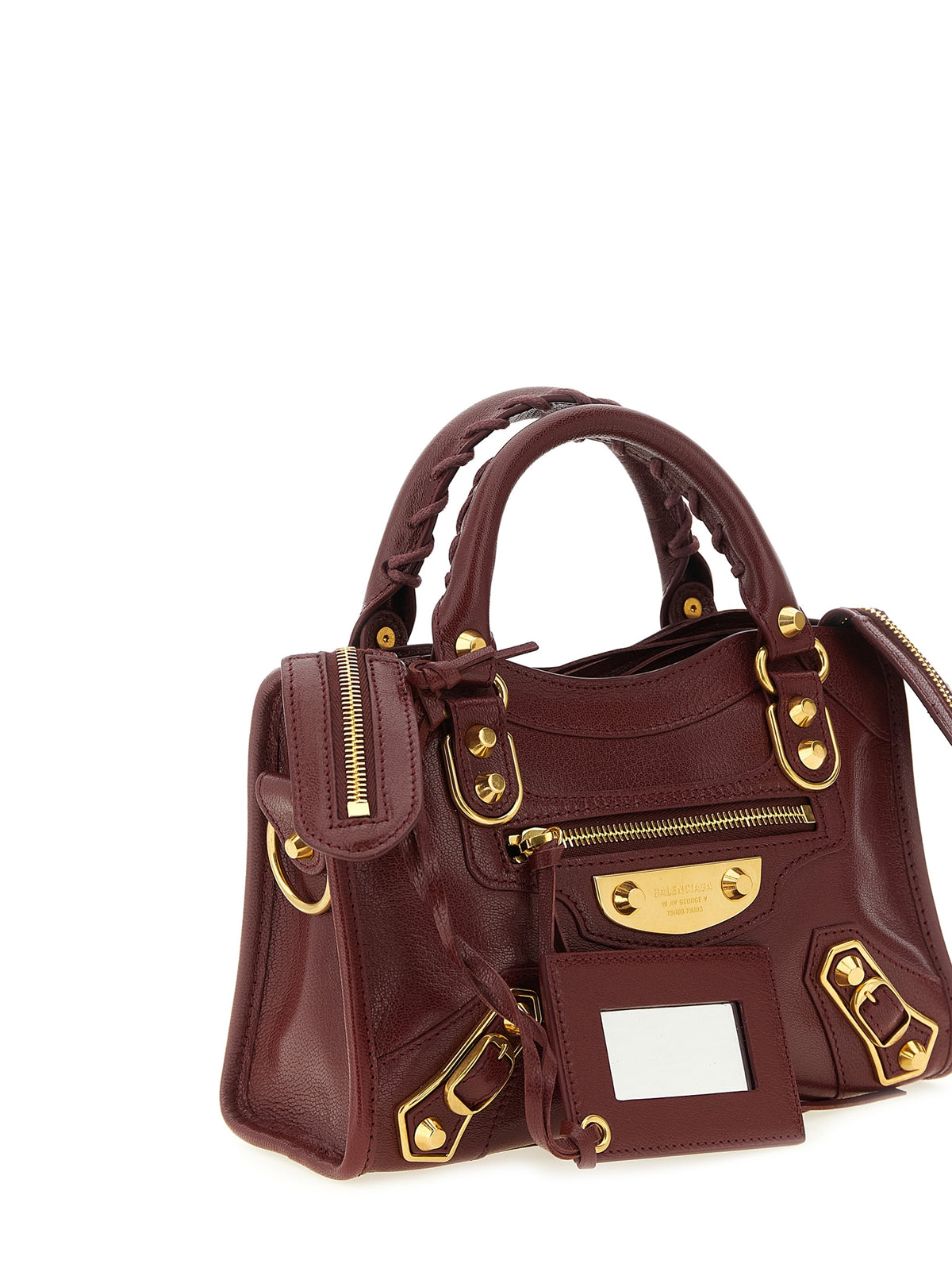 Balenciaga Le City Uptown mini håndveske i bordeaux geiteskinn – bilde 3