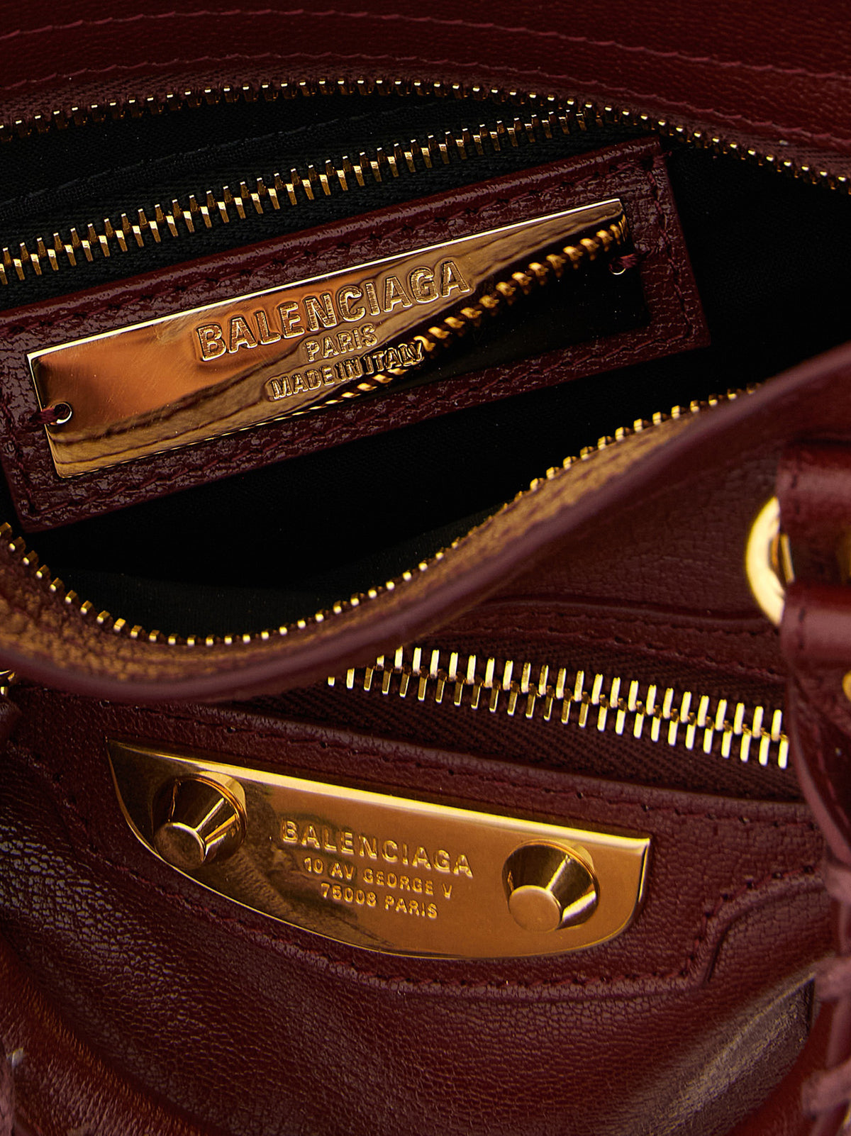 Balenciaga Le City Uptown mini håndveske i bordeaux geiteskinn – bilde 4
