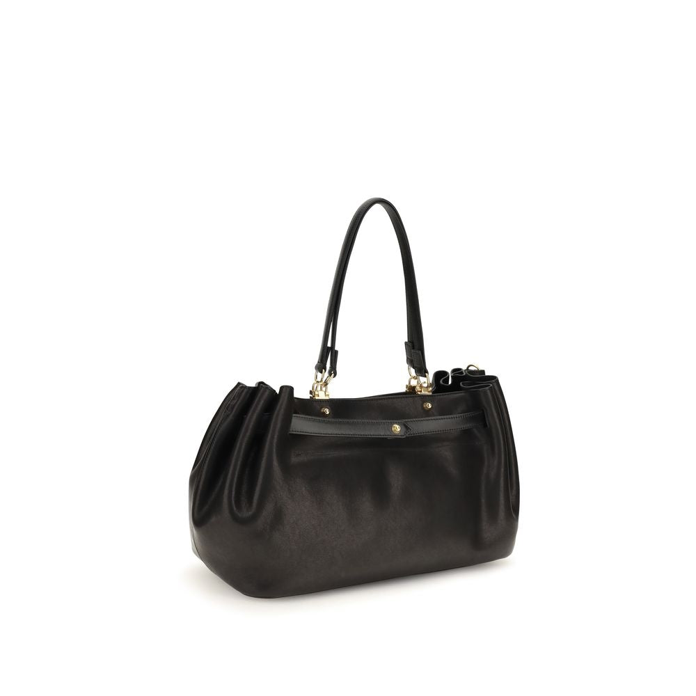 Balenciaga Fan Medium Tote Bag in Black Calfskin – image 3