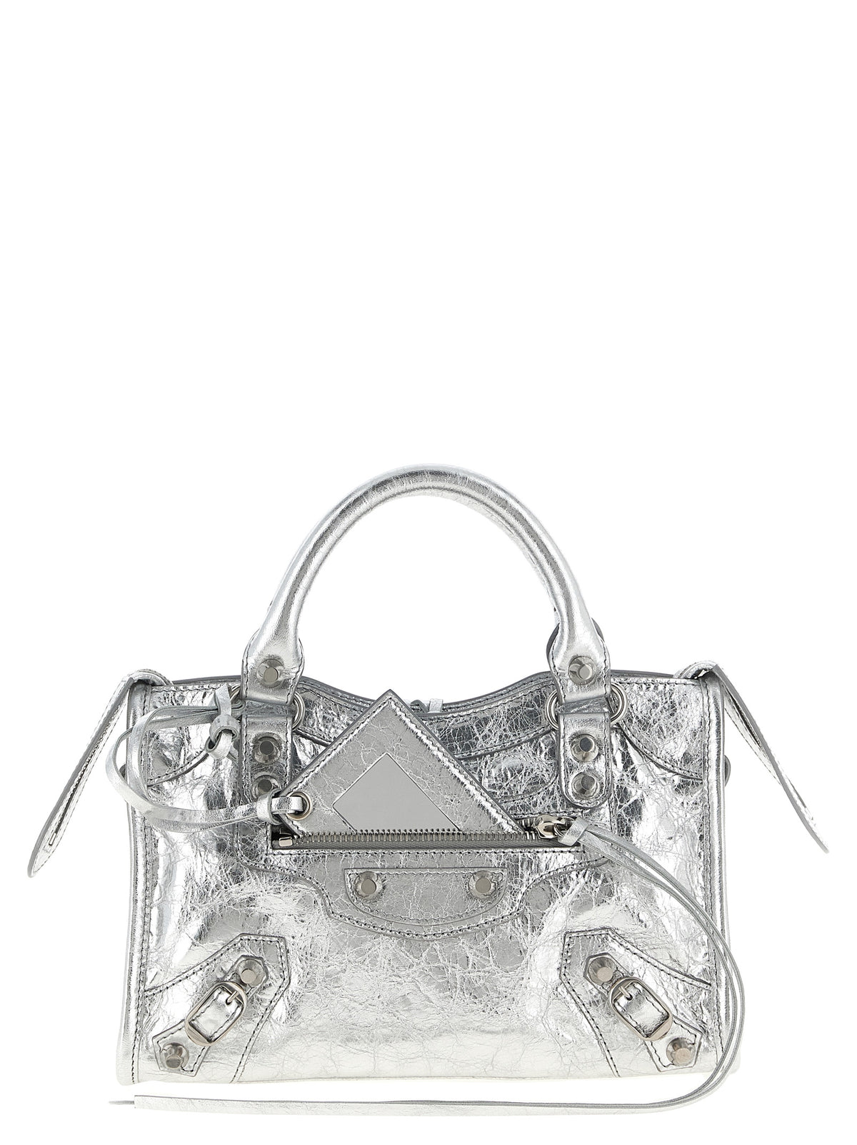 Balenciaga Le City mini håndveske i sølv lammeskinn