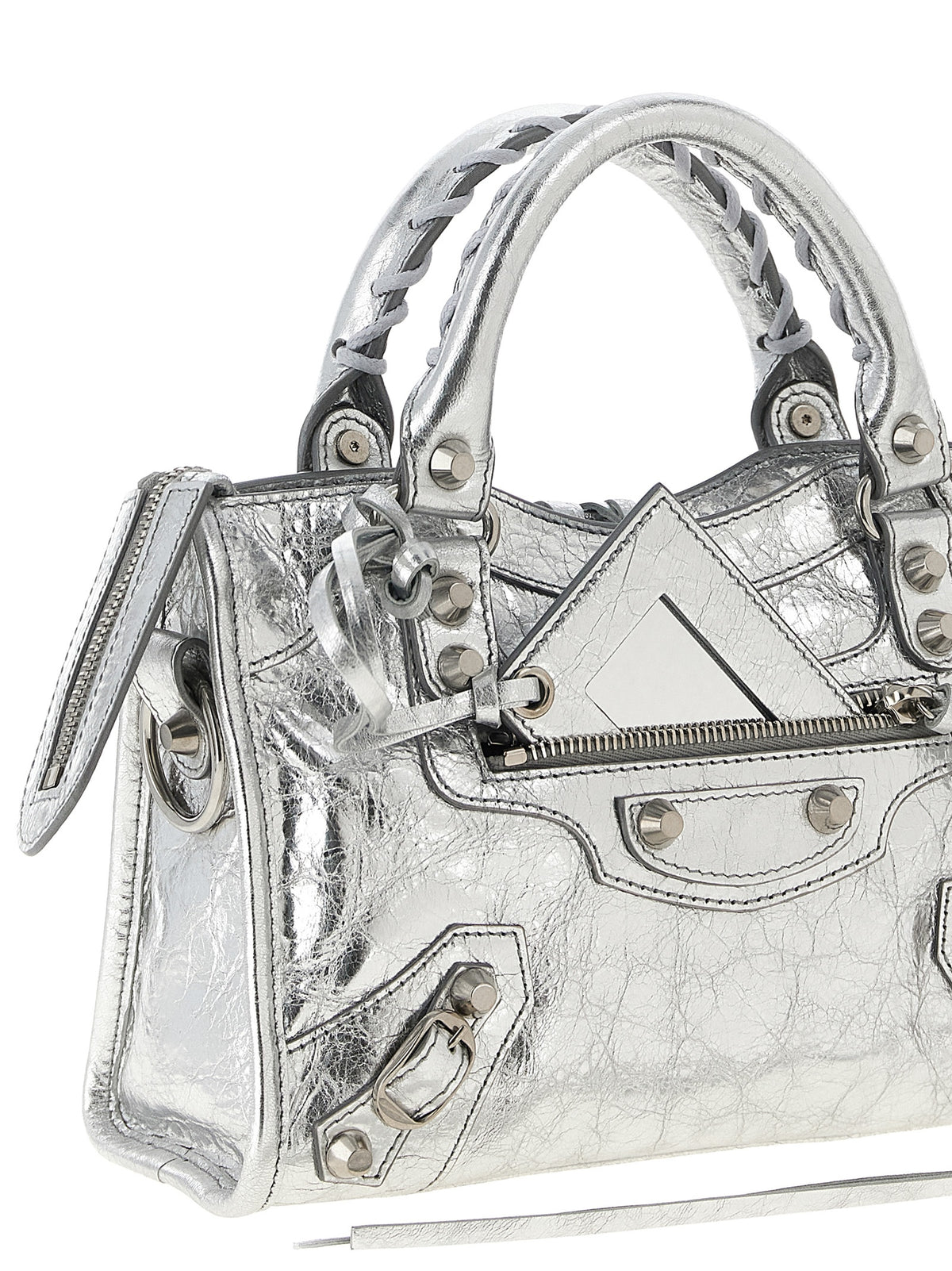 Balenciaga Le City mini håndveske i sølv lammeskinn – bilde 3