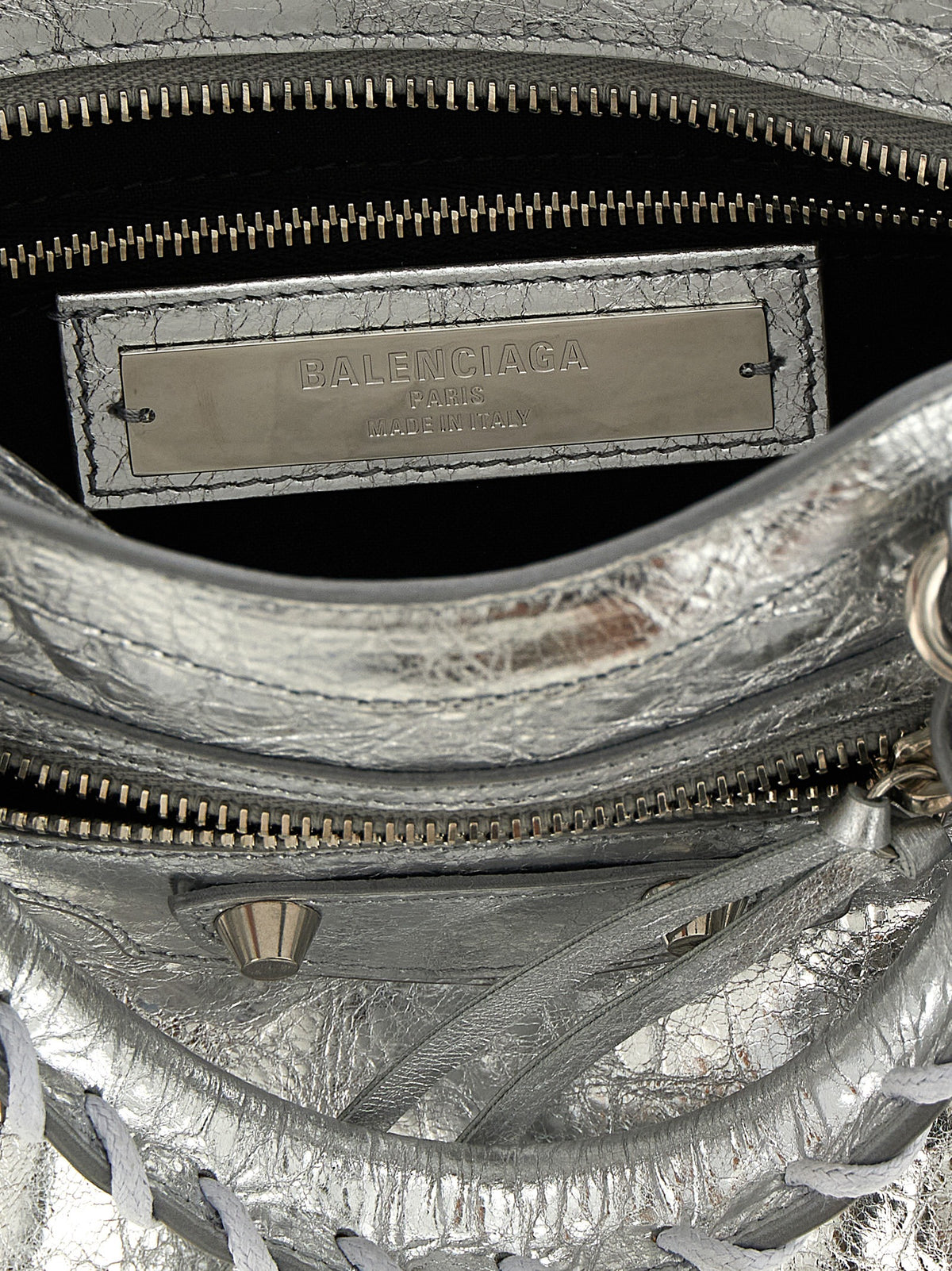 Balenciaga Le City mini håndveske i sølv lammeskinn – bilde 4