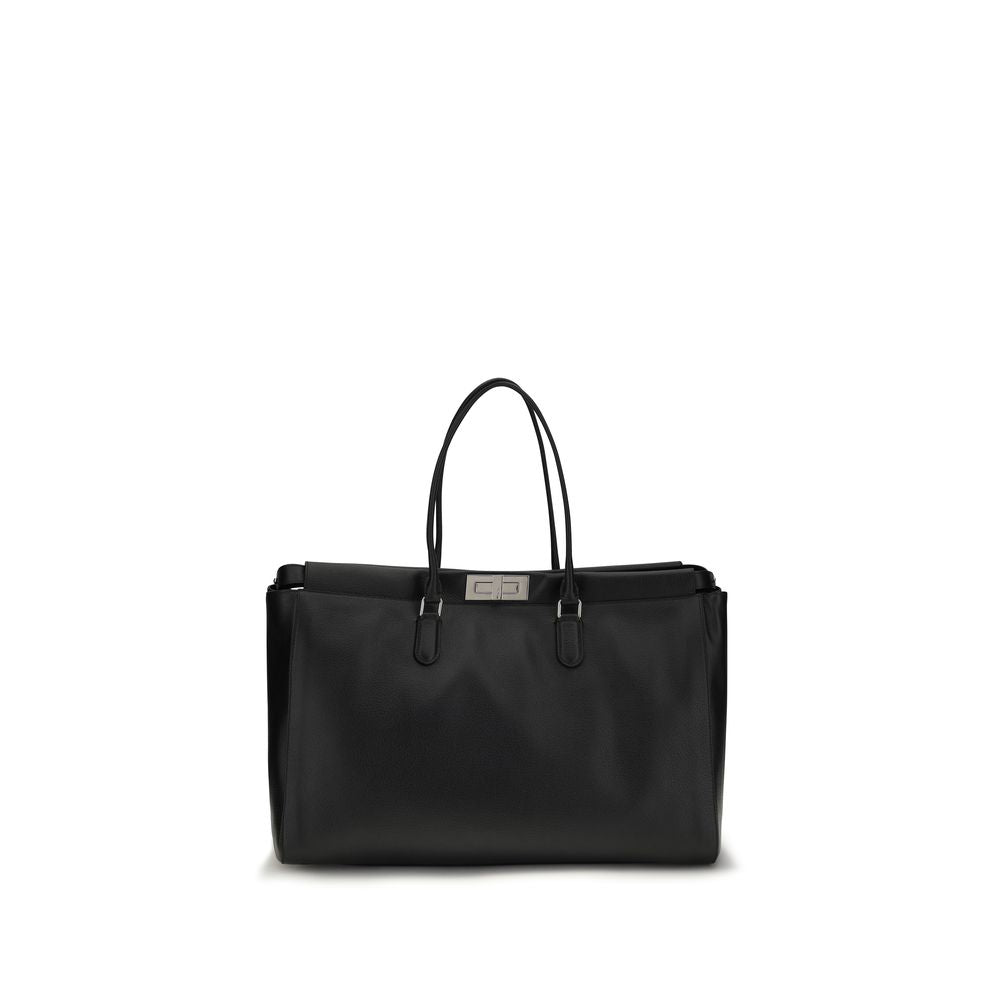 Fendi Peekaboo Large Bag in Black Calf Leather