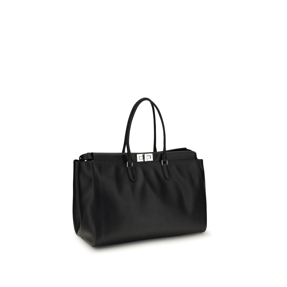 Fendi Peekaboo Large Bag in Black Calf Leather