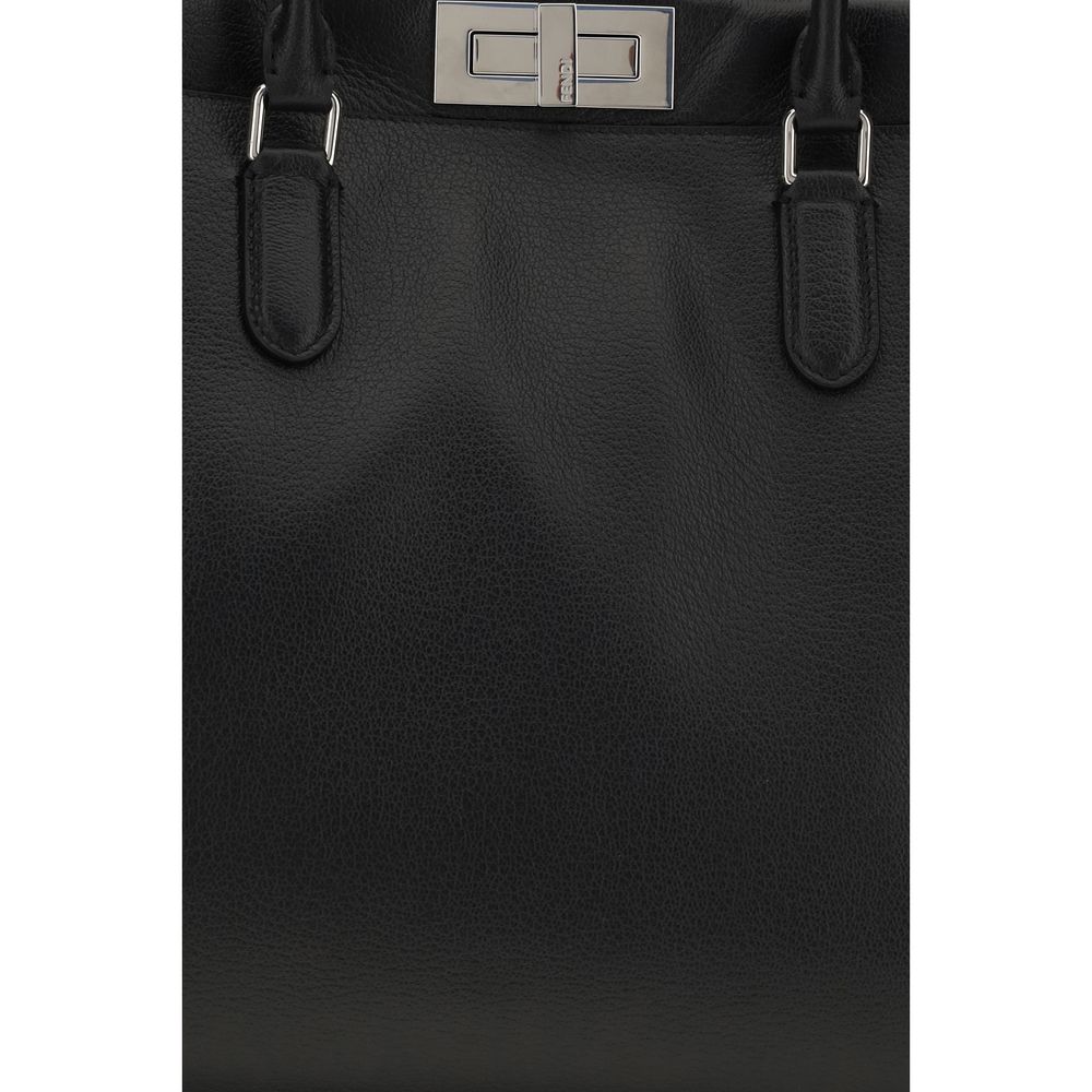 Fendi Peekaboo Large Bag in Black Calf Leather
