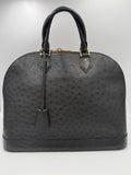 Louis Vuitton Alma GM veske i svart strutseskinn
