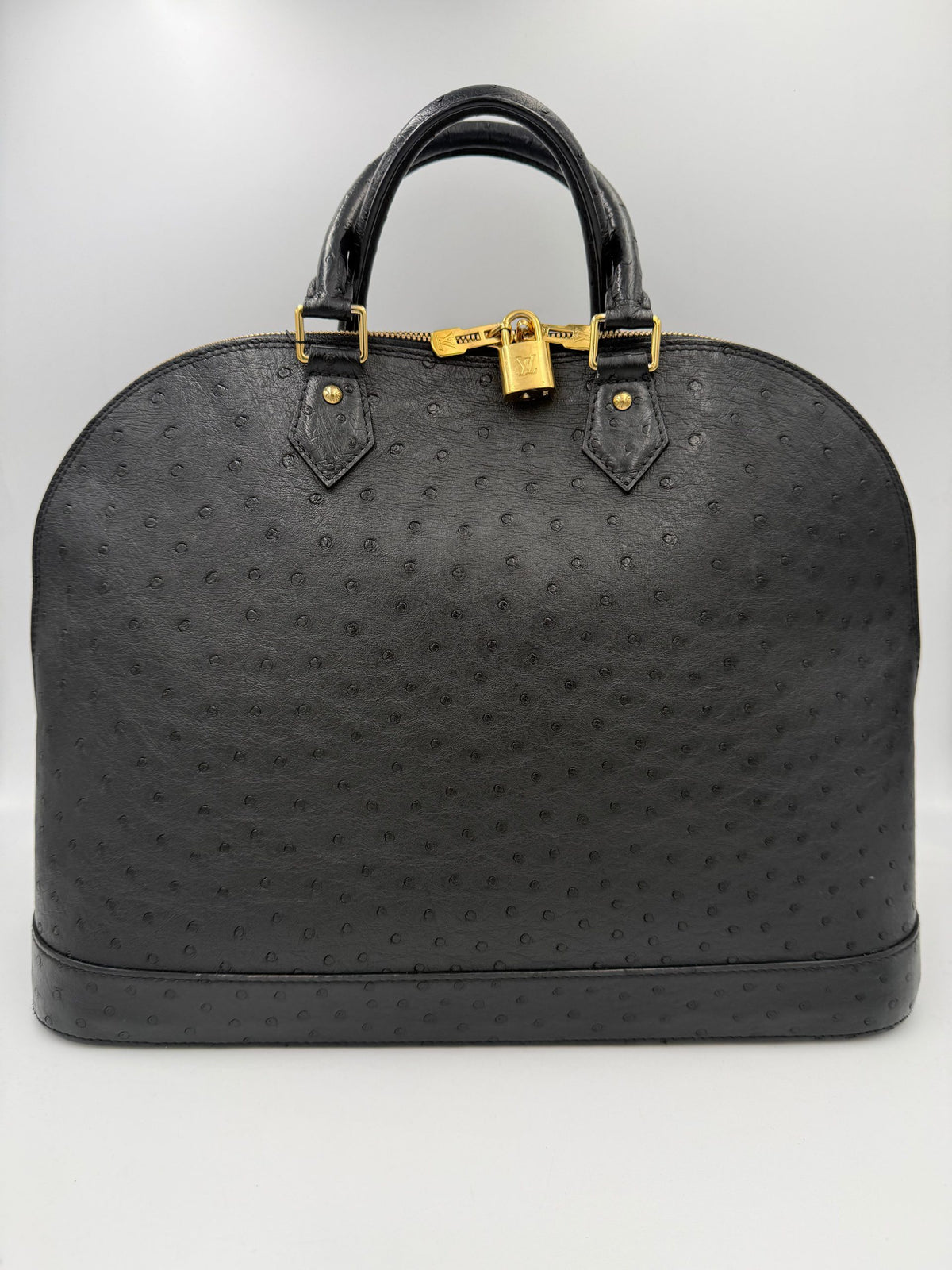 Louis Vuitton Alma GM veske i svart strutseskinn – bilde 4