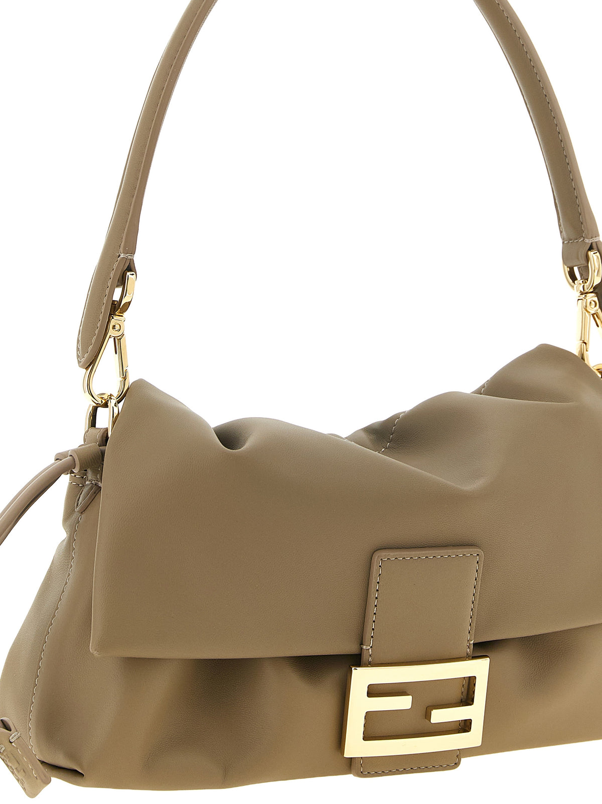 Fendi Baguette Soft Medium veske i beige lammeskinn – bilde 3