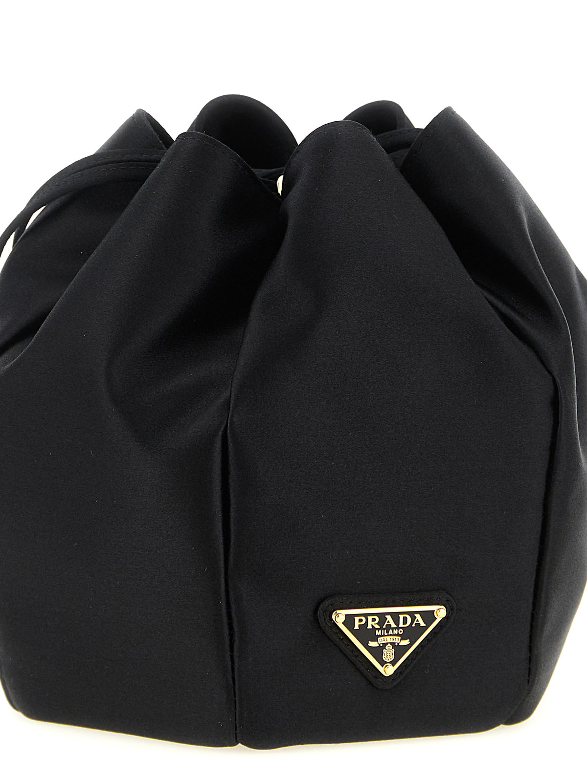 Prada Mini bucket-veske i svart sateng – bilde 3