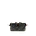 Valentino Garavani Panthea Chevron Small Shoulder Bag in Black Nappa Leather