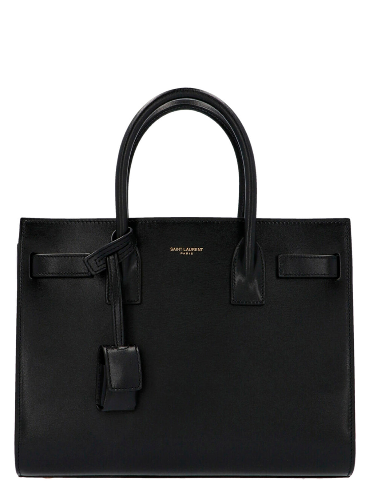 Saint Laurent Sac de Jour Baby Handbag in Black Calfskin Leather