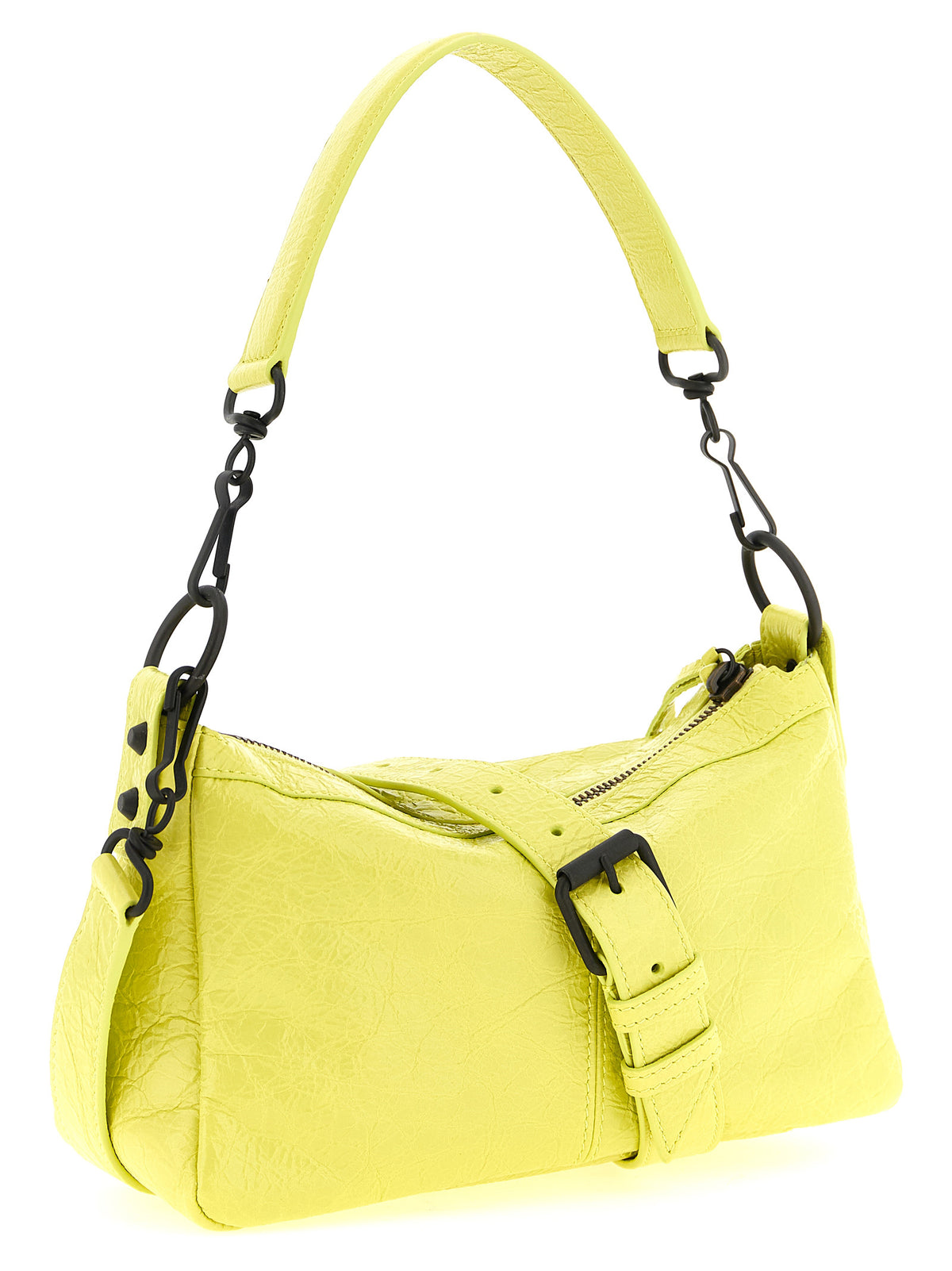 Balenciaga Le City Moto Mini skulderveske i neongult lammeskinn – bilde 2