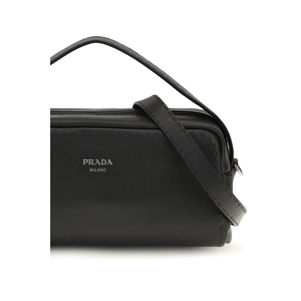 Prada skulderveske i svart kalveskinn – bilde 4