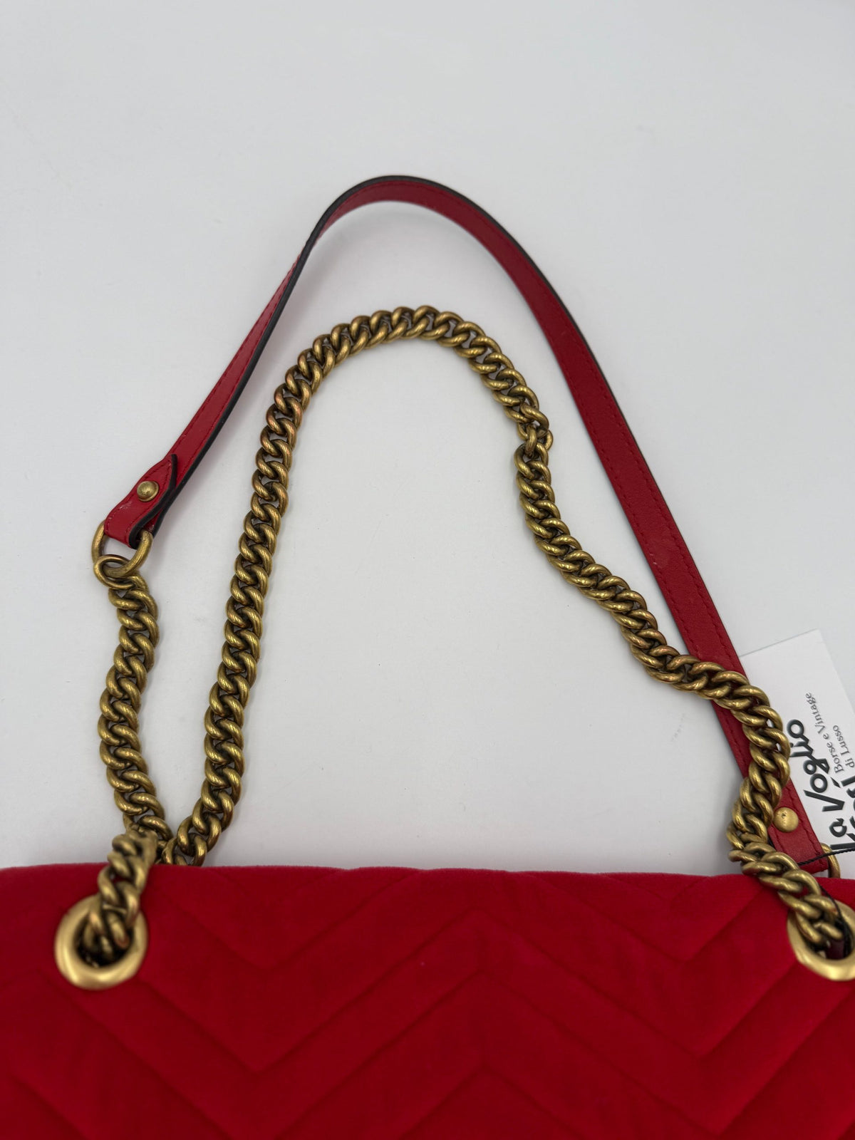 Gucci Marmont håndveske i rød fløyel – bilde 8