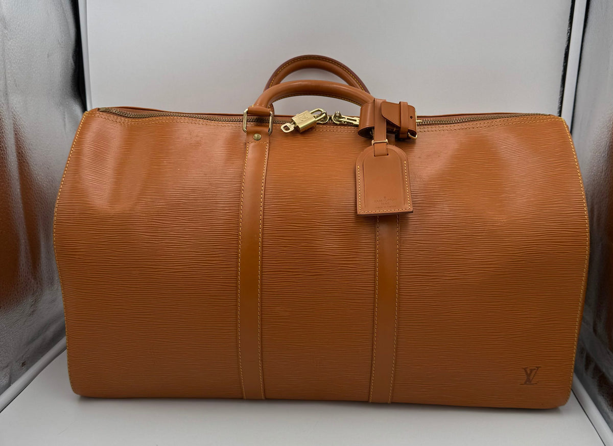 Louis Vuitton Keepall 50 Travel Bag in Honey Epi Leather