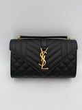 Saint Laurent Envelope Small skulderveske i svart grain de poudre-skinn