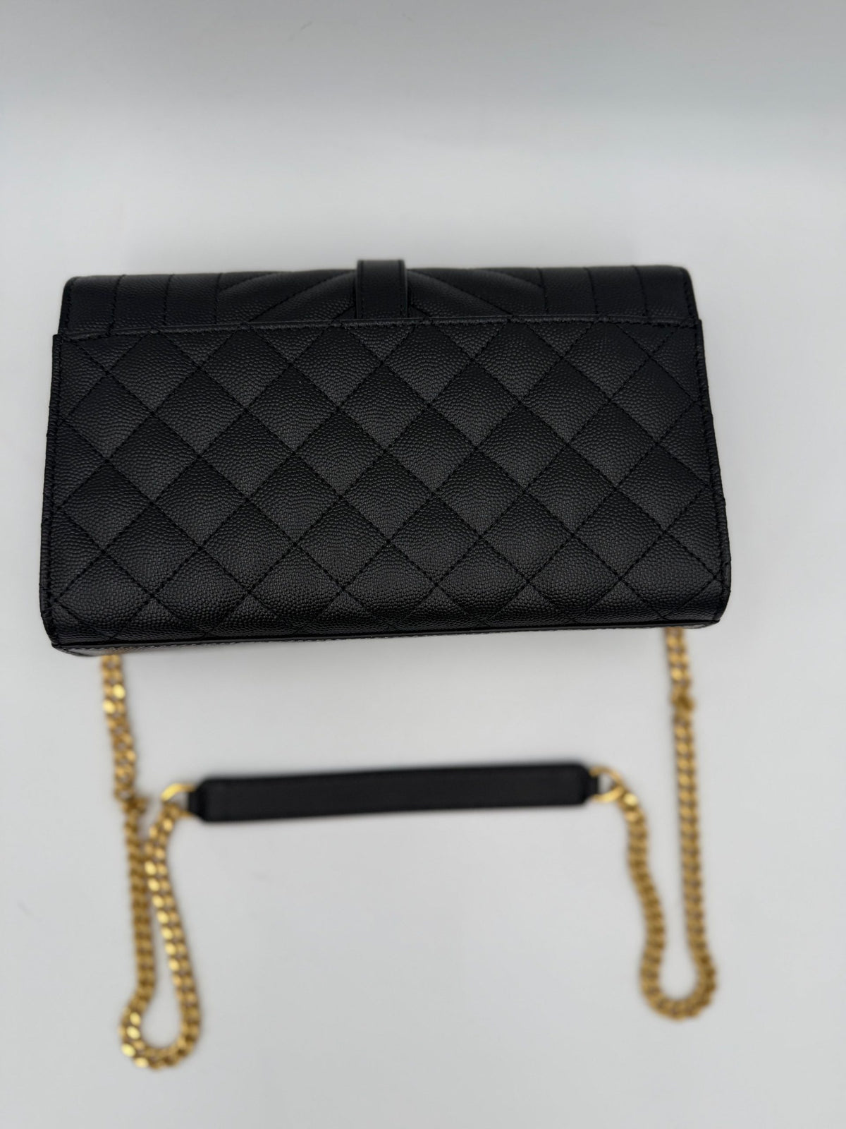 Saint Laurent Envelope Small skulderveske i svart grain de poudre-skinn – bilde 5