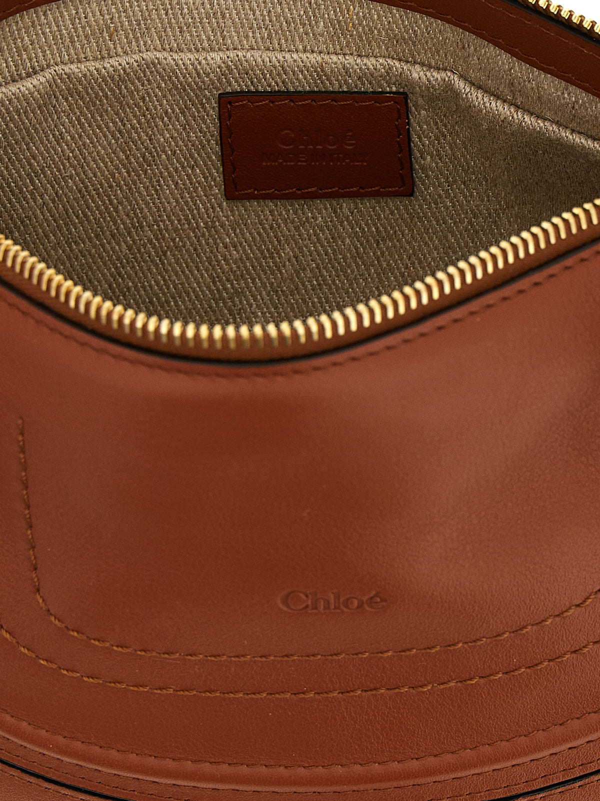 Chloé Marcie Mini skulderveske i brunt kalveskinn – bilde 4