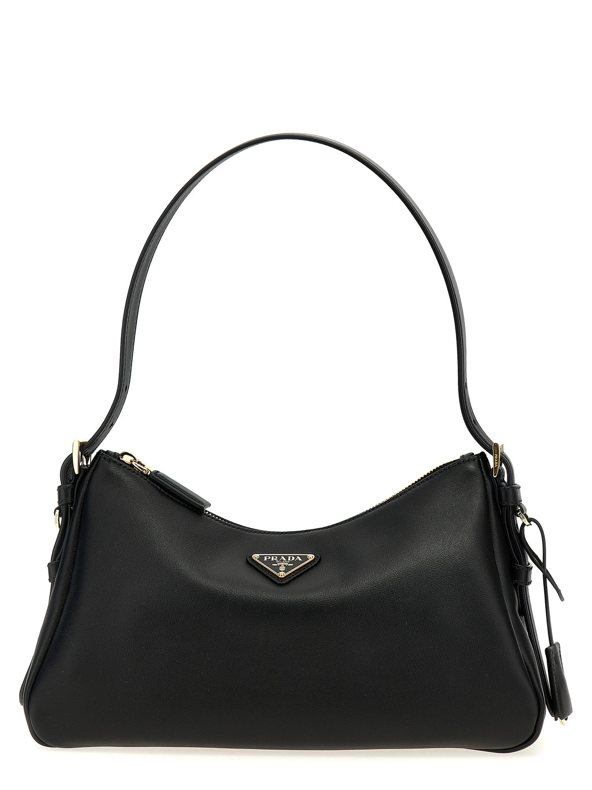 Prada Aimée Medium Shoulder Bag in Black Calfskin