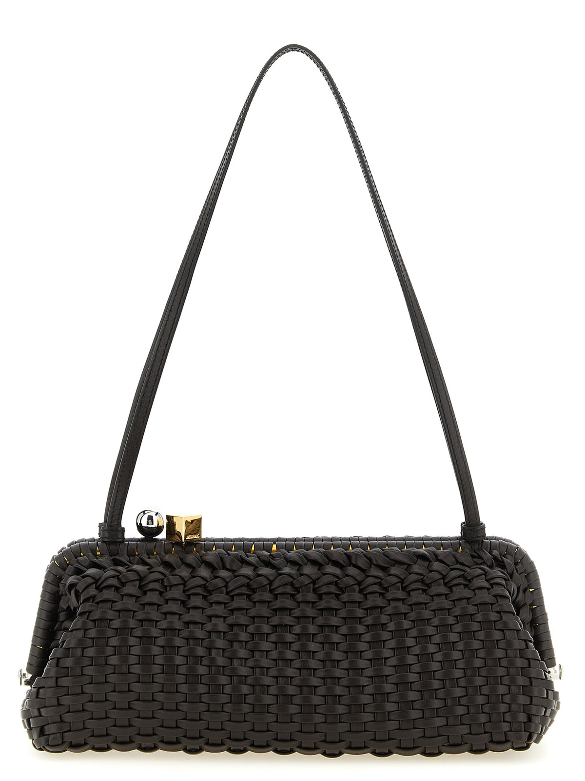 Jacquemus La Grande Pochette Salon Bag in Brown Woven Leather