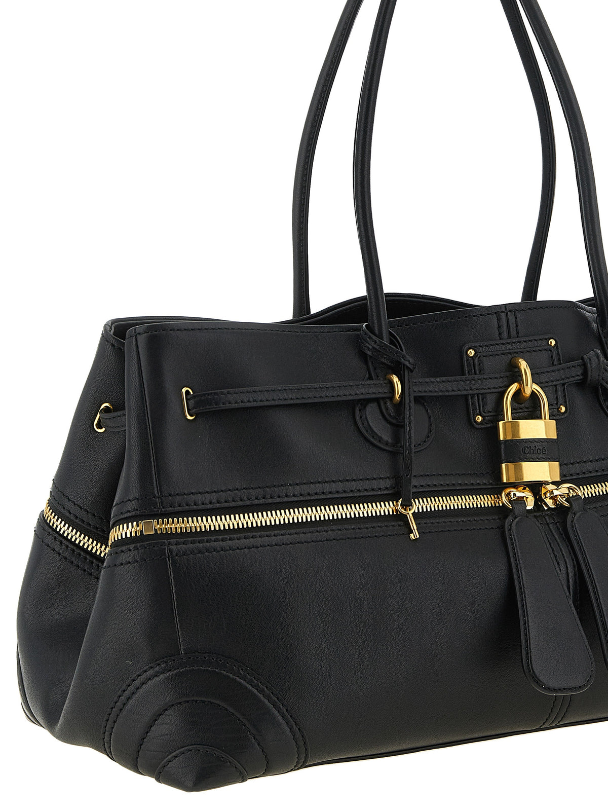 Chloé Paddington Sling Large Shoulder Bag in Black Lambskin – image 3