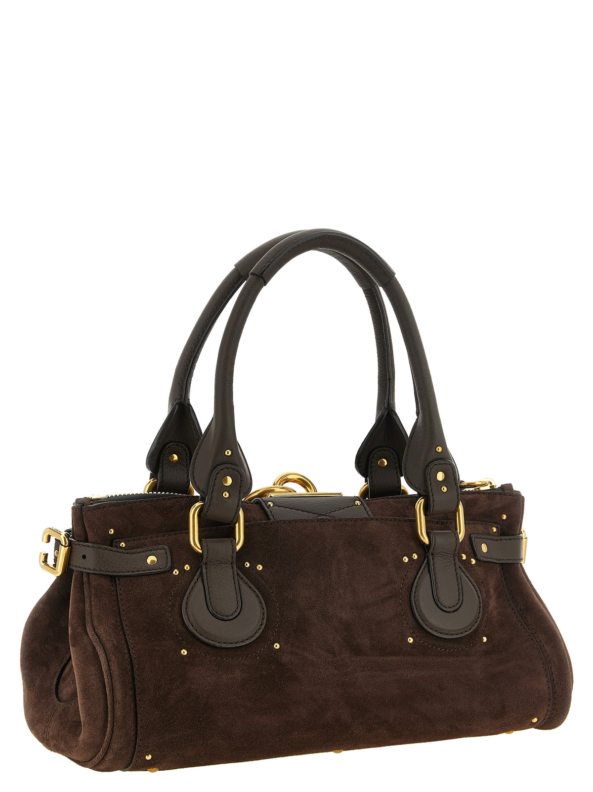 Chloé Paddington Shoulder Bag in Dark Brown Suede Calfskin – image 2