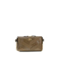 Valentino Garavani Panthea Chevron liten skulderveske i brunt nappaskinn