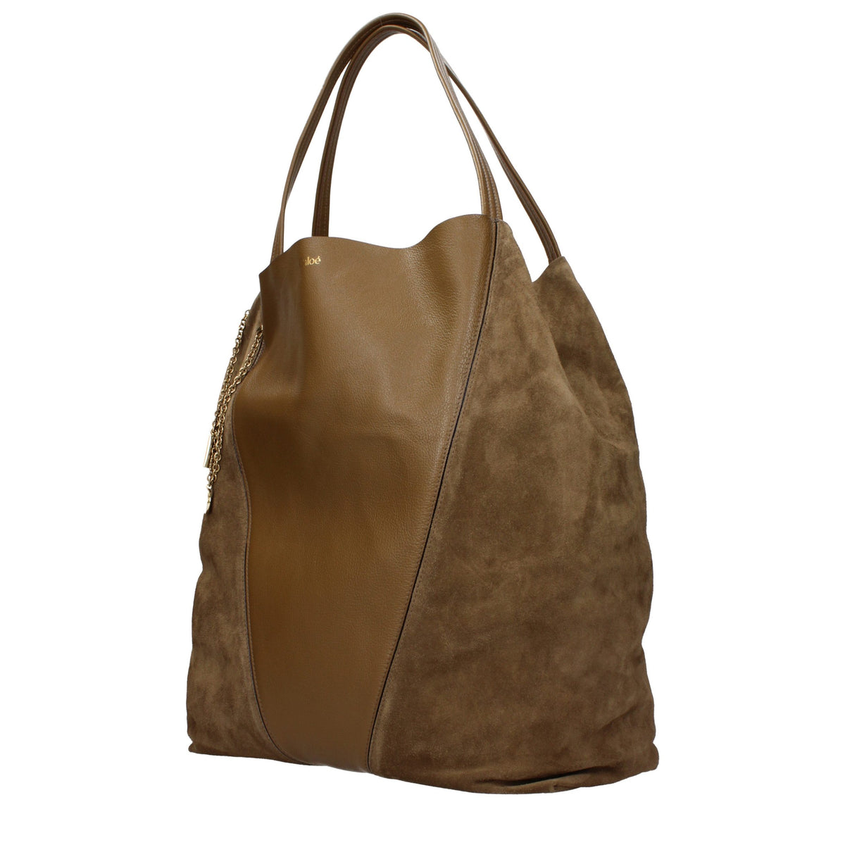 Chloé skulderveske med vintageeffekt i brunt semsket skinn – bilde 2