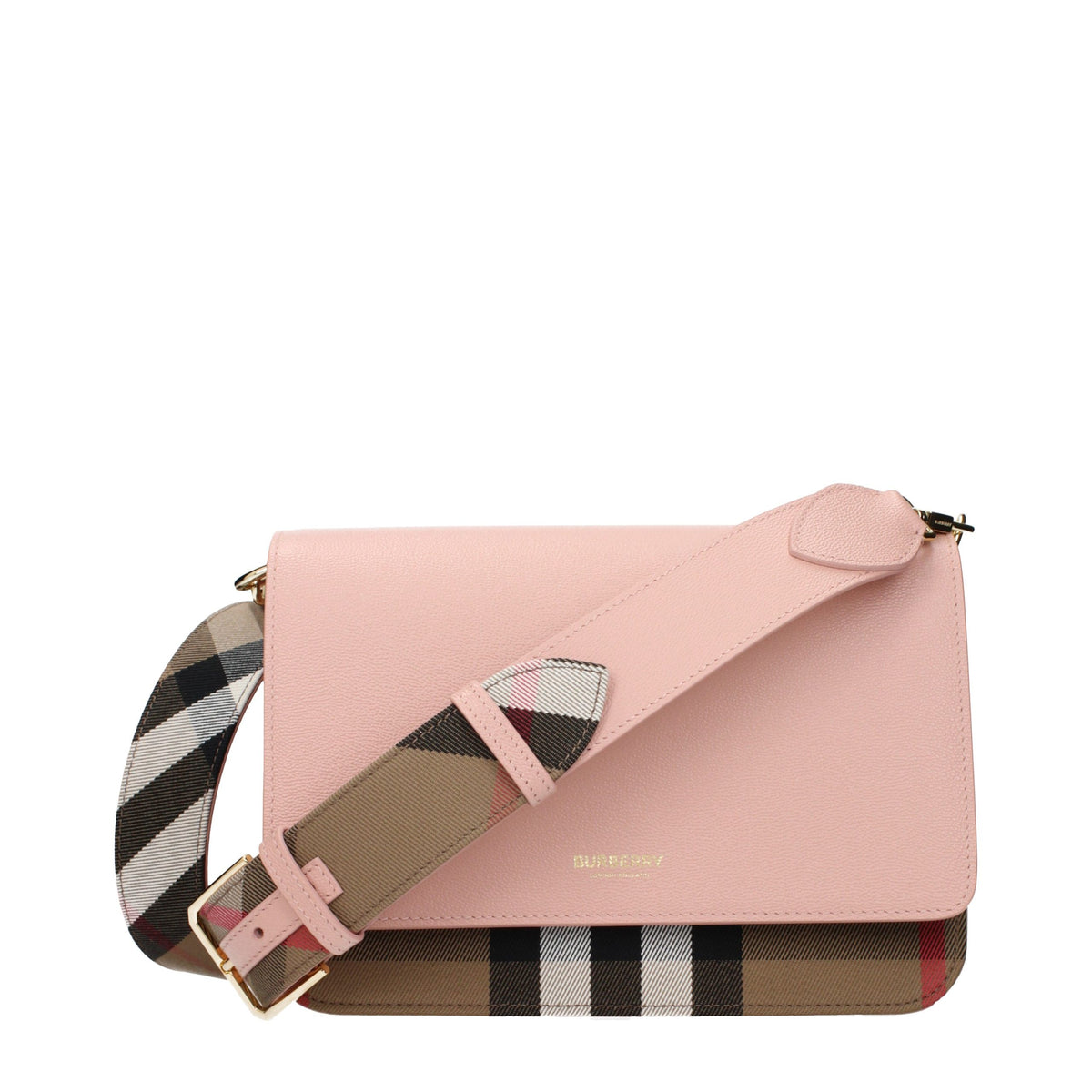 Burberry crossbody-veske i rosa skinn