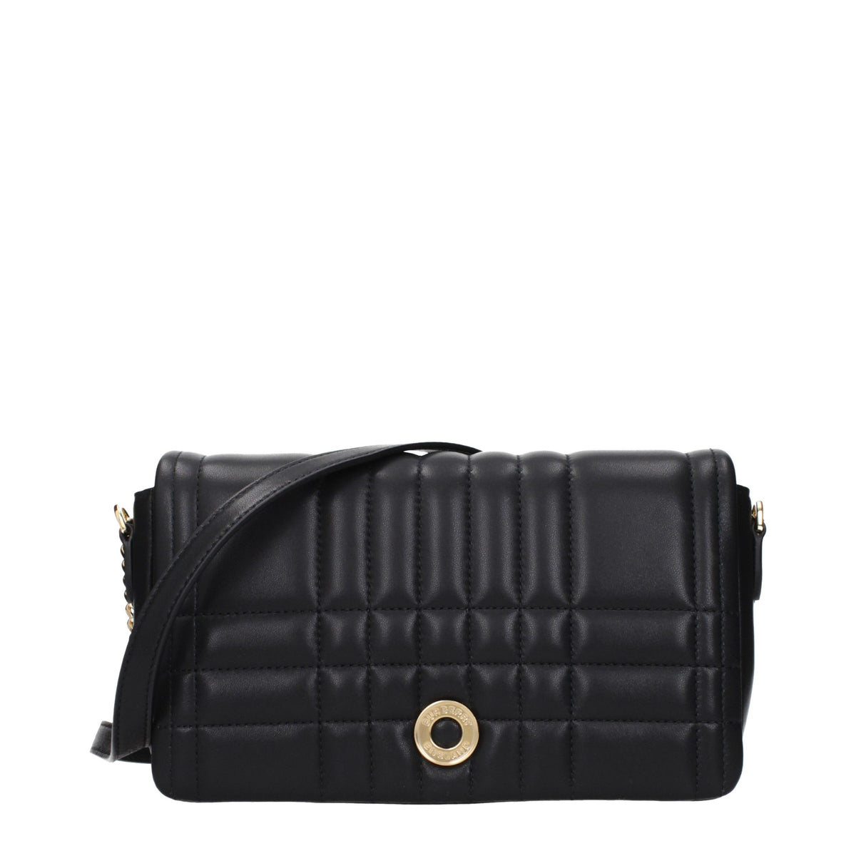 Burberry crossbody-veske med vintageeffekt i svart skinn