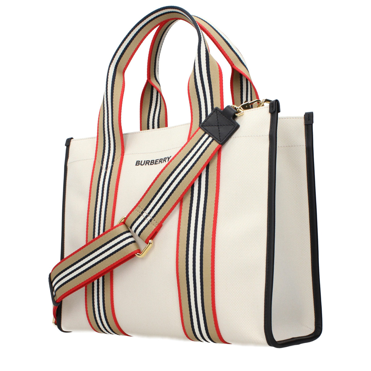 Burberry håndveske med vintageeffekt i beige stoff – bilde 2