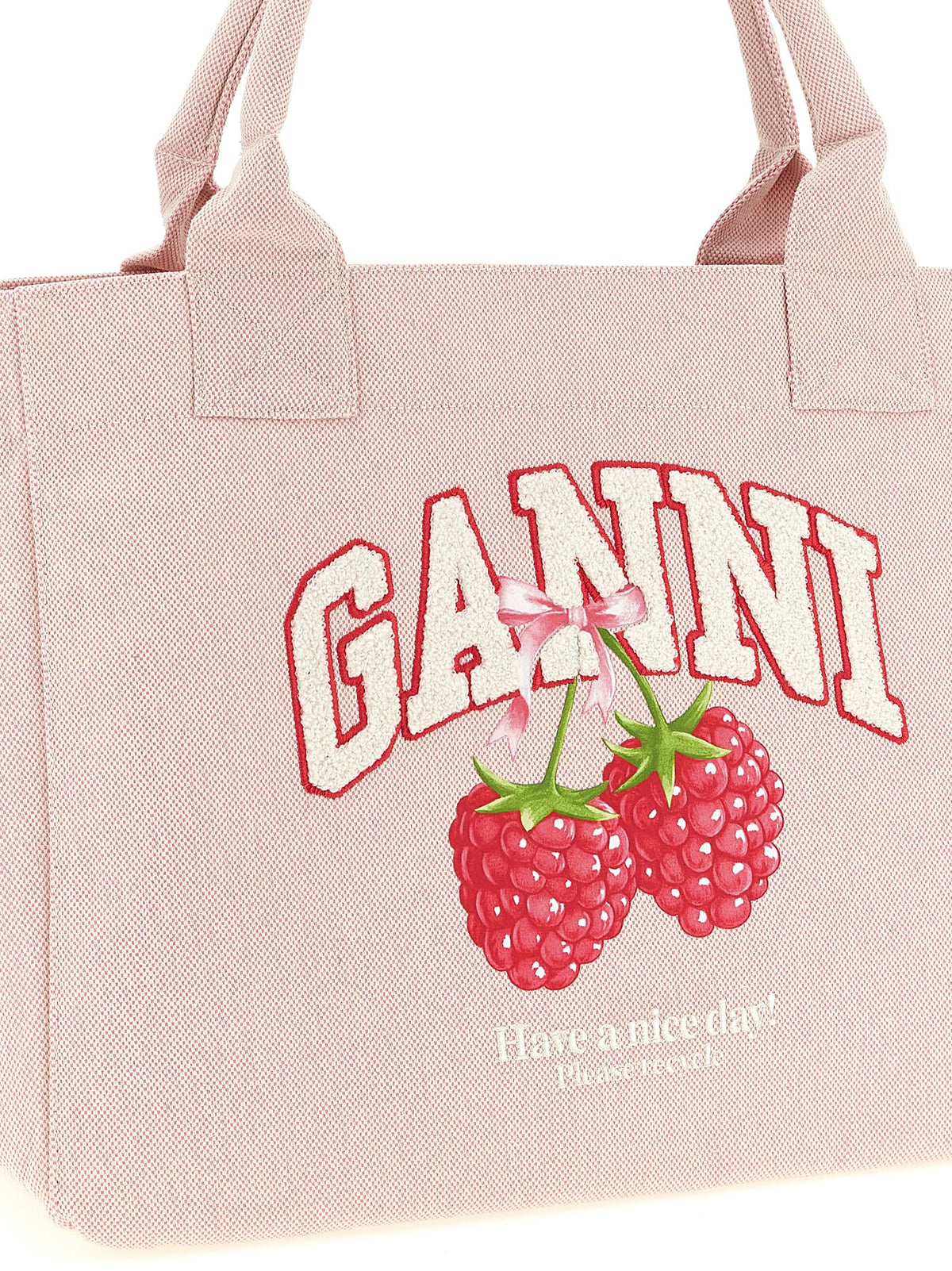 Ganni Medium Shopping Tote Bag in Pink Recycled Polyester – image 3