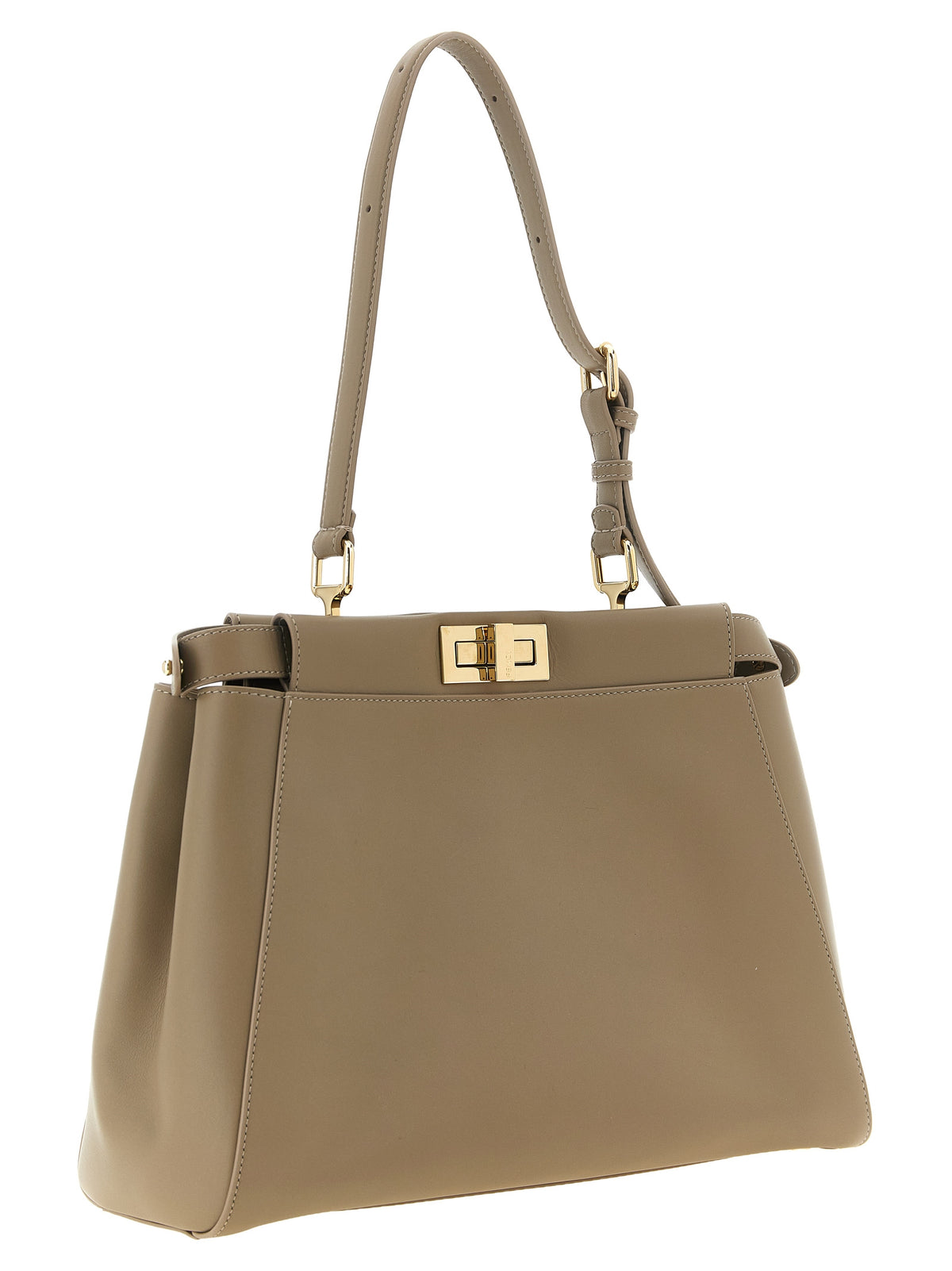 Fendi My Peekaboo medium skulderveske i taupe kalveskinn – bilde 2