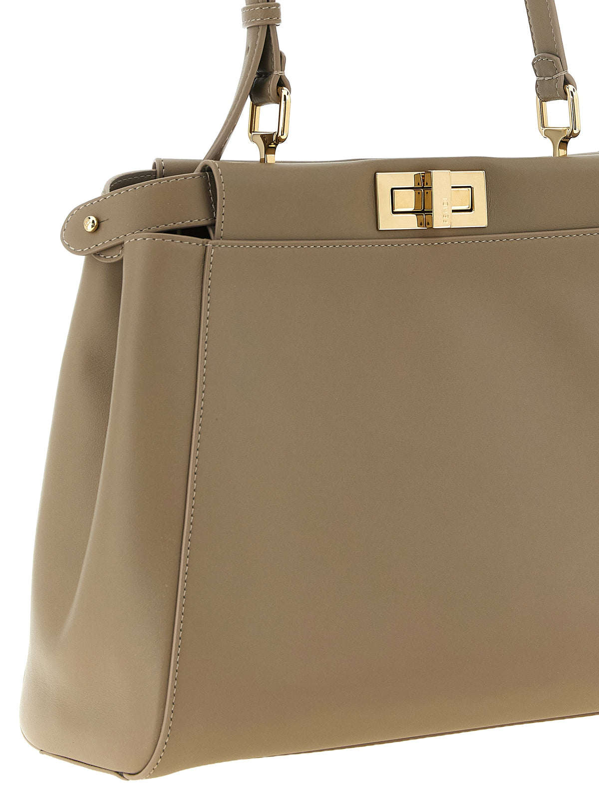 Fendi My Peekaboo medium skulderveske i taupe kalveskinn – bilde 3