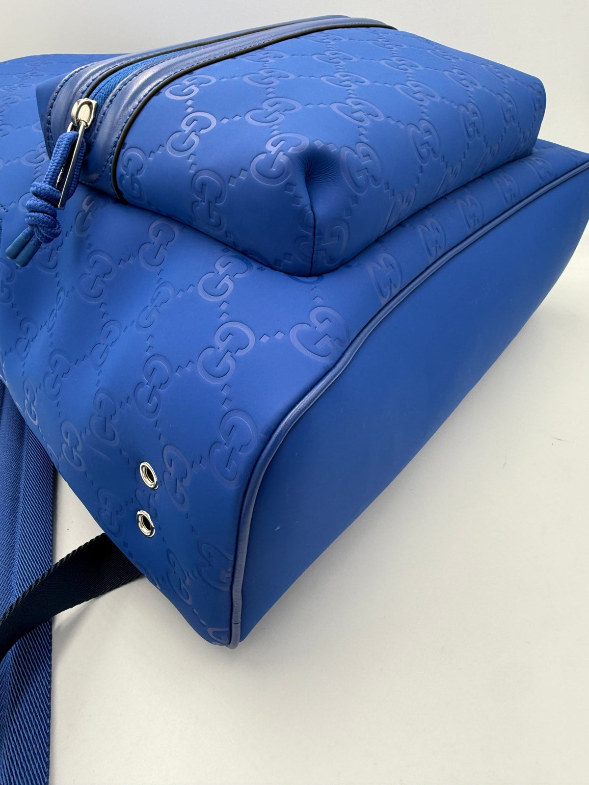Gucci GG Backpack in Blue Leather – image 8