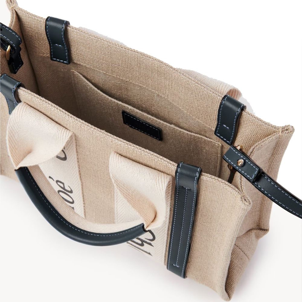 Chloé totebag i beige lin – bilde 2
