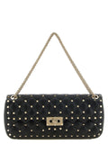 Valentino Garavani Rockstud Spike skulderveske medium i svart geiteskinn
